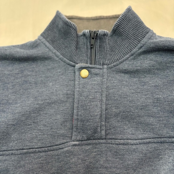 Orvis Blue Pullover 1/4 Zip Snap Neck - Picture 9 of 10